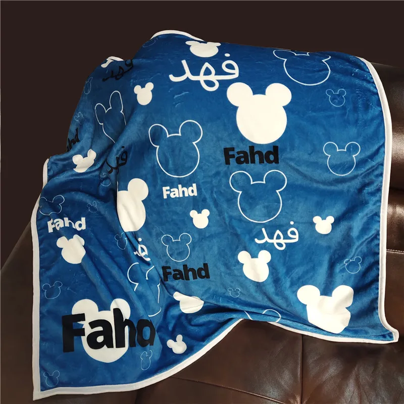 Manta franela con nombre personalizado para bebé – Suave y envolvente - imagen 3