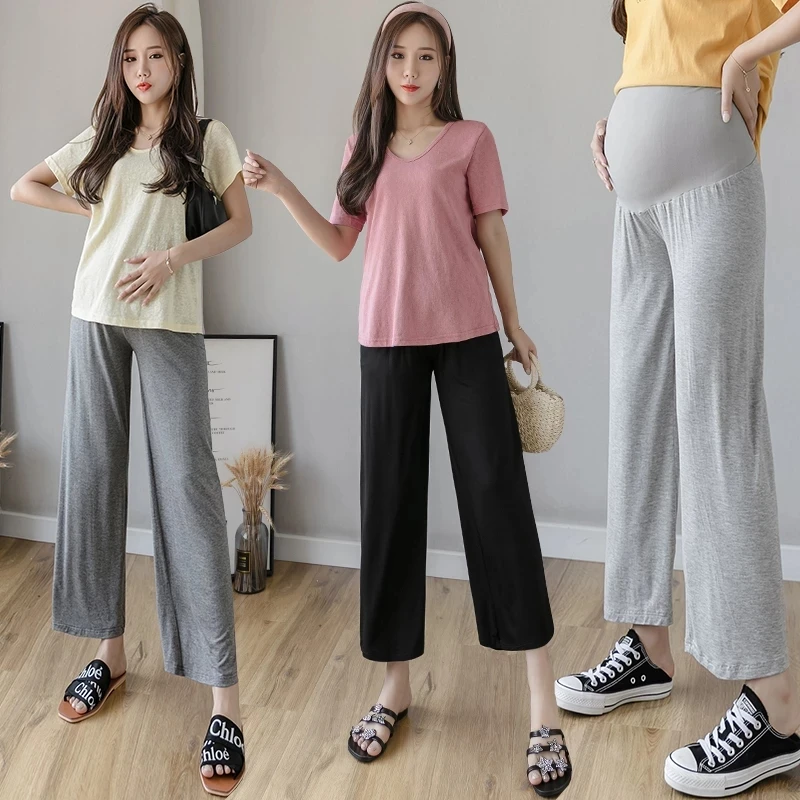 Pantalones de maternidad modal pierna ancha para verano - imagen 3