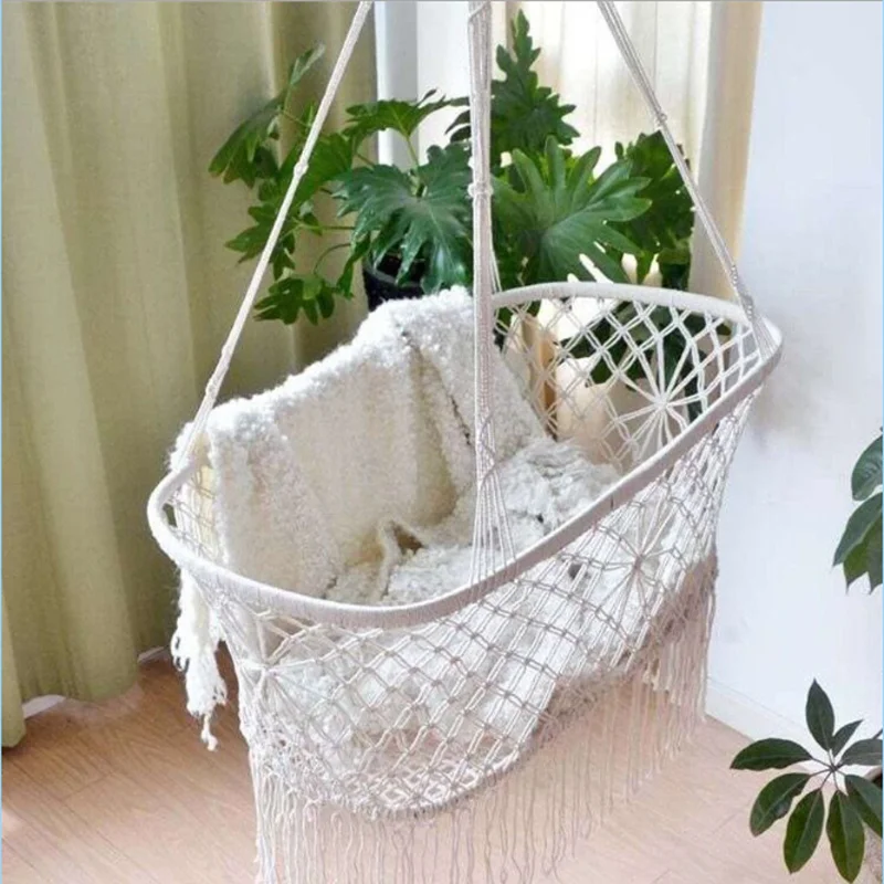 Moisés colgante de cuerda para bebé – Cuna portátil plegable - imagen 3