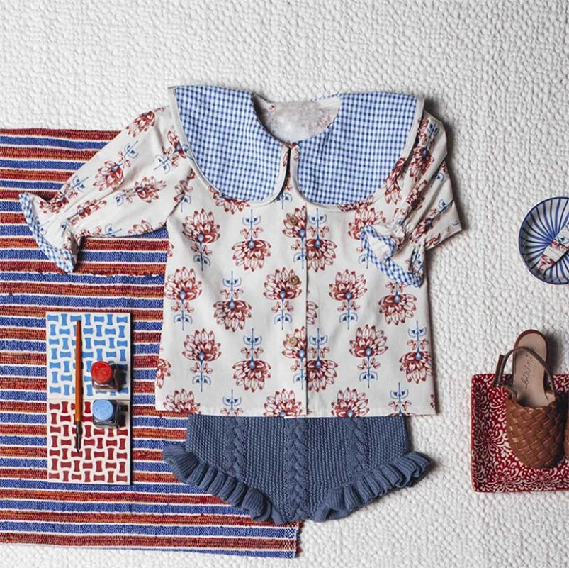 Blusa de niña de manga corta con estampado floral – ligera - imagen 4