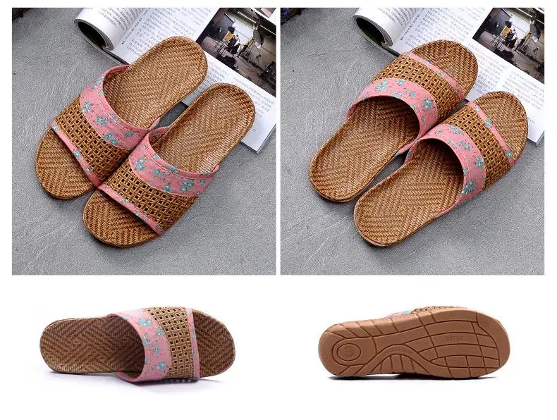 Zapatillas de lino en uso interior