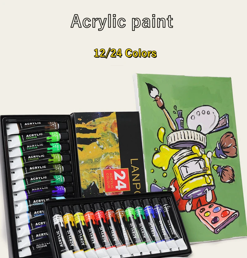 Juego de pinturas acrílicas 24 colores