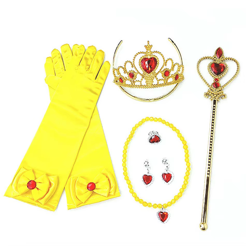 Conjunto de accesorios: corona, guantes y bolsa