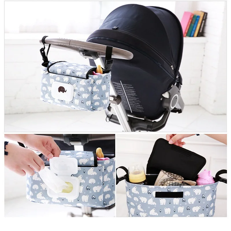 Bolsa impermeable para cochecito con gancho y organizador de viaje - imagen 2