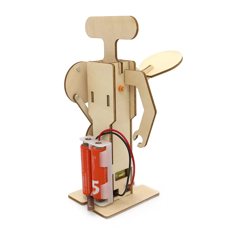 Robot educativo de madera con ventilador oscilante eléctrico - imagen 5