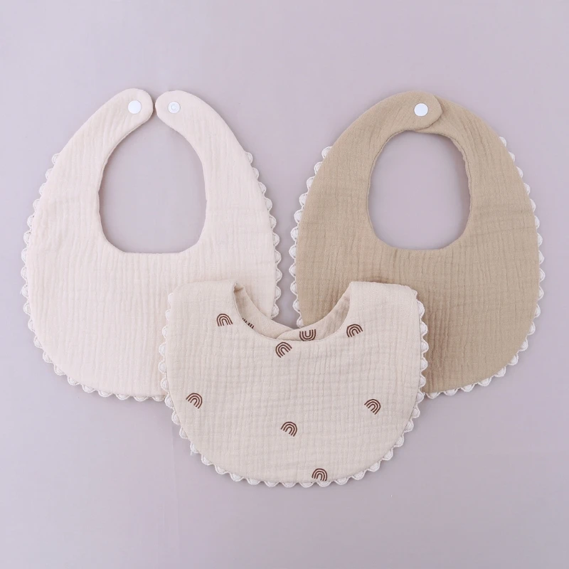 Baberos de algodón para bebé - Paños absorbentes con borlas suaves - imagen 2