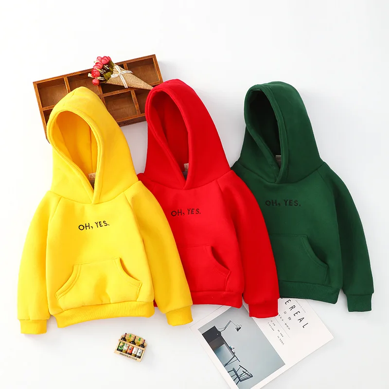 Sudaderas con capucha color caramelo para niños – manga larga - imagen 2