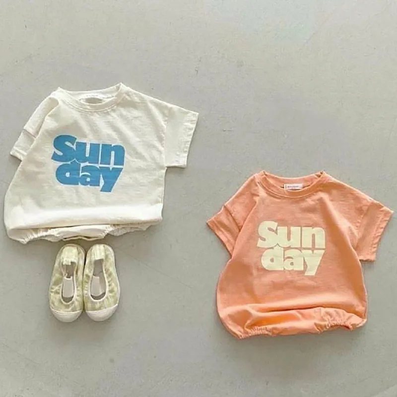 Body de algodón coreano para recién nacido - Estampado de letras