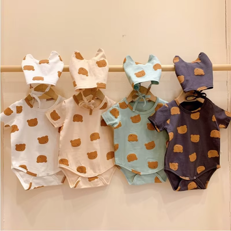 Mono de algodón Milangel con estampado de oso para bebé – Verano - imagen 5