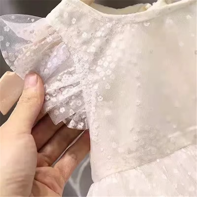 Vestido de princesa con alas de mariposa para niña – Encaje y lentejuelas - imagen 3
