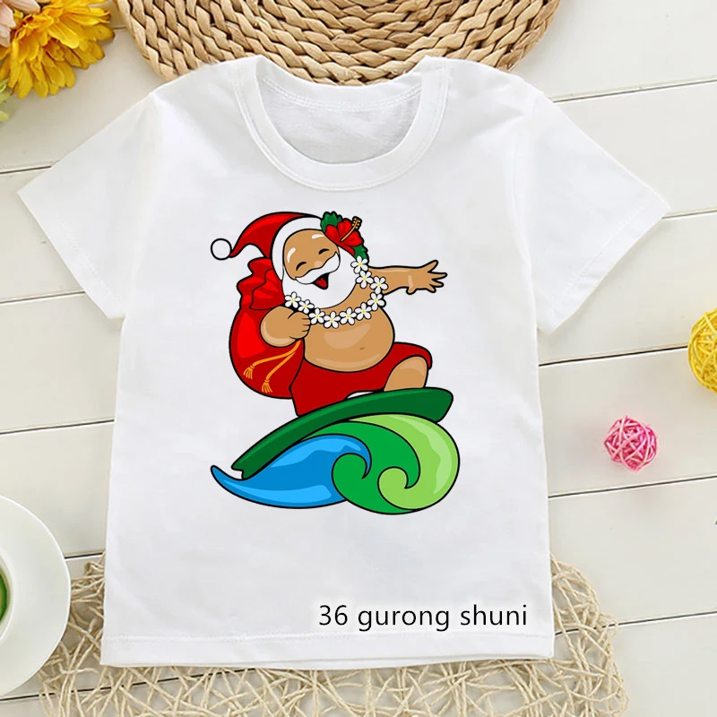 Camiseta navideña de Papá Noel para niños y niñas, Feliz Navidad - imagen 4