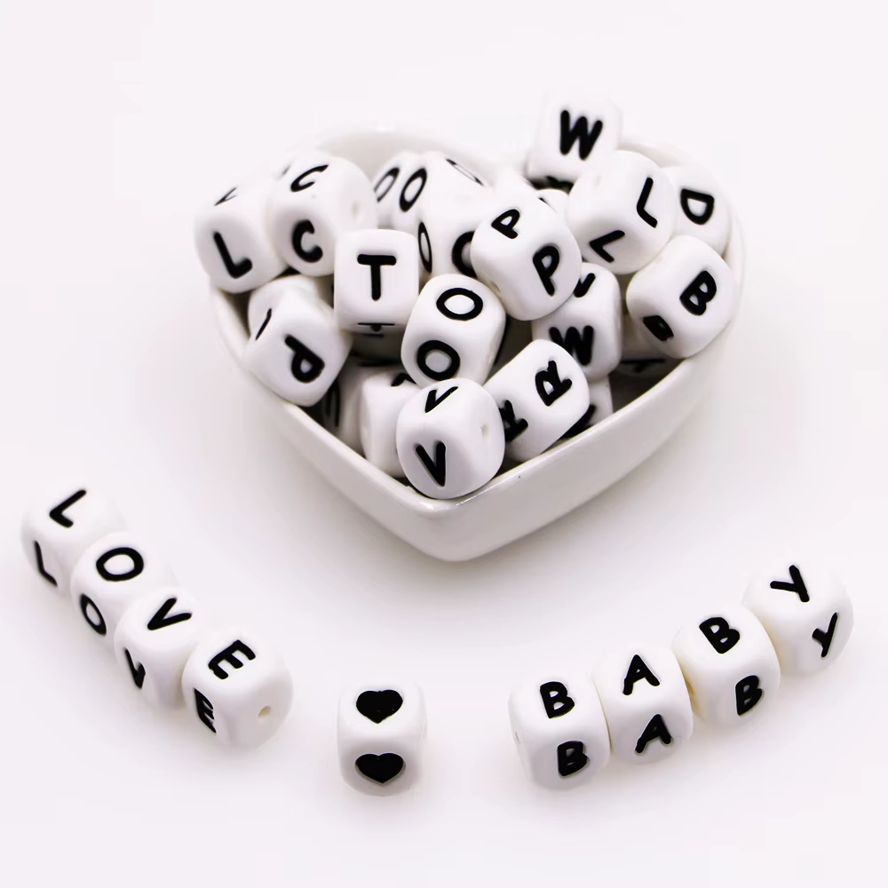 Kovict Cuentas de Letras Silicona Alfabeto Inglés para Collar DIY - imagen 4