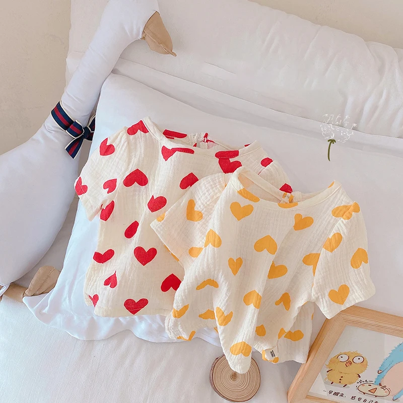 Conjunto de verano para niña con camiseta y shorts de algodón - imagen 2