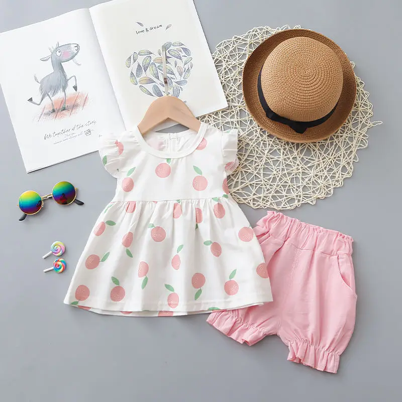Vestido de niña algodón peinado floral sin mangas, conjunto veraniego - imagen 3