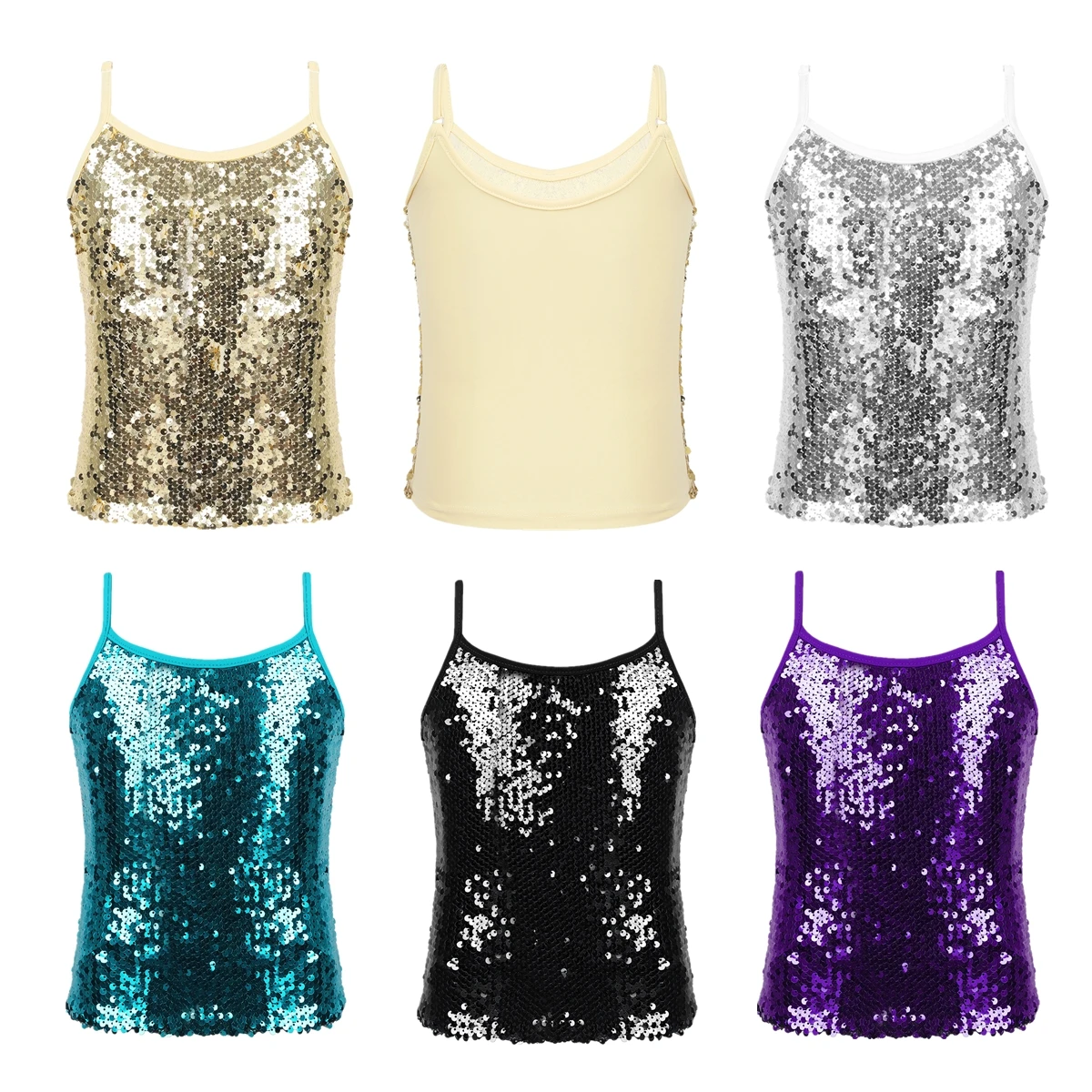 Camisole de danse jazz pour enfants con paillettes