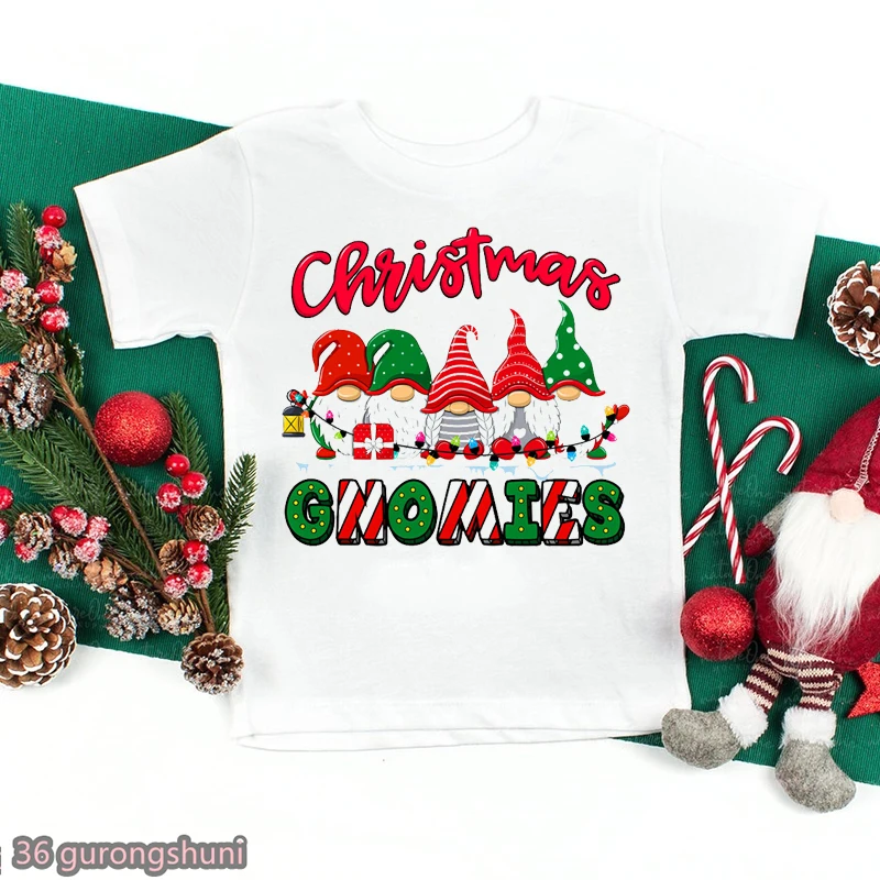 Camiseta infantil Kawaii Love Gnomies de Navidad y Año Nuevo unisex - imagen 4