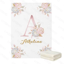 Manta de lana suave para bebé – LVYZIHO estilo floral con letras