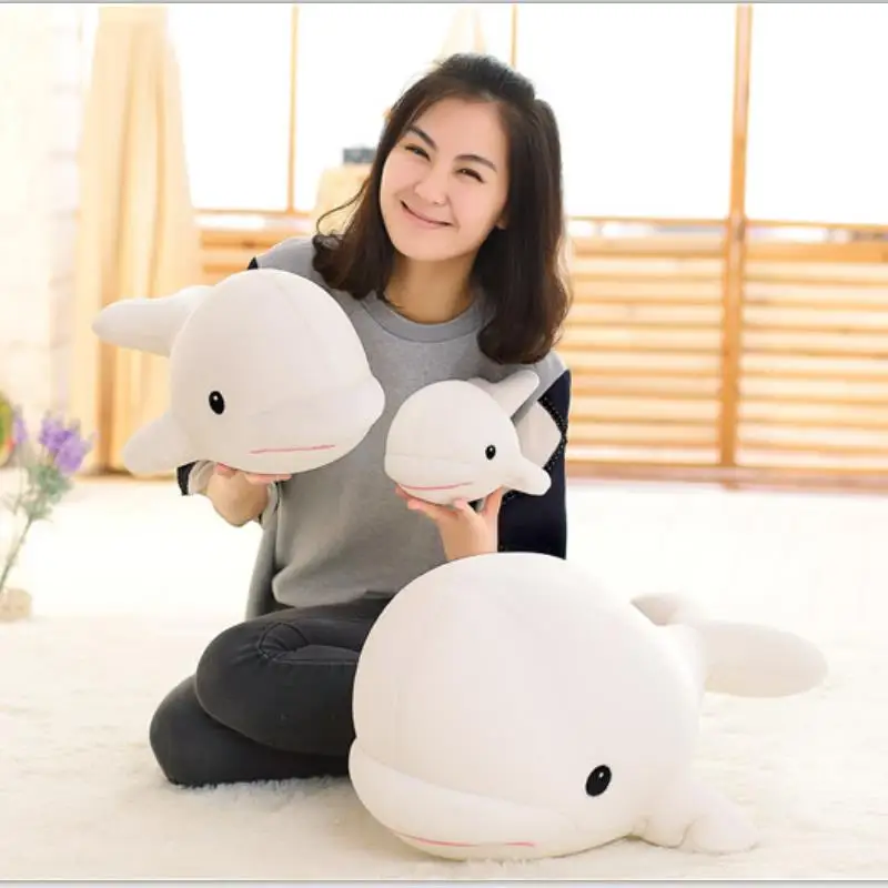 Cojín de lectura tiburón de peluche suave blanco - imagen 2