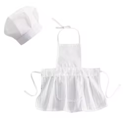Disfraz de chef blanco para bebé con gorro y delantal de cocina