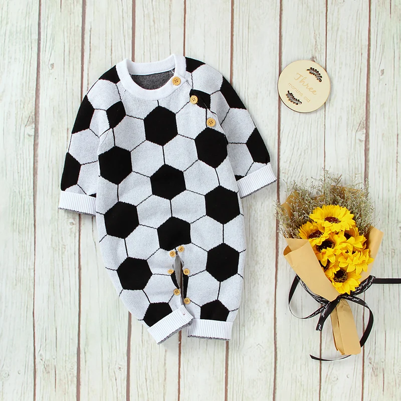 Pelele de algodón para recién nacido – Estampado fútbol - imagen 2