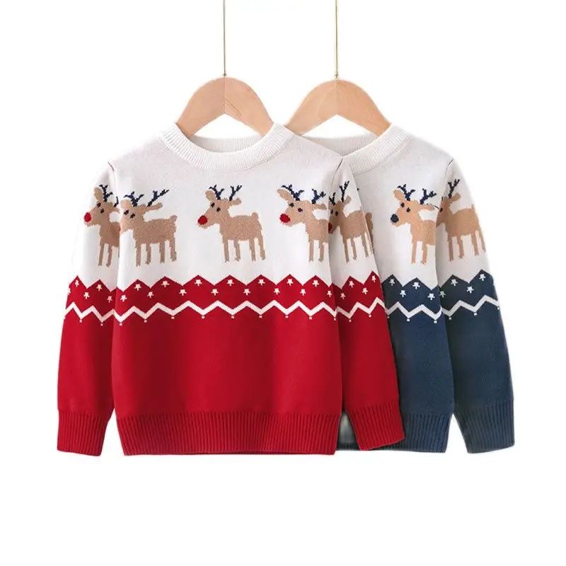 Suéter de punto grueso navideño para niños de otoño e invierno - imagen 5