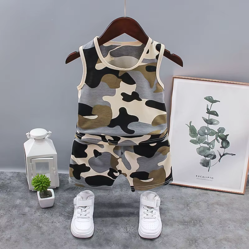 Chaleco de verano para bebé con pantalones cortos - Conjunto ligero