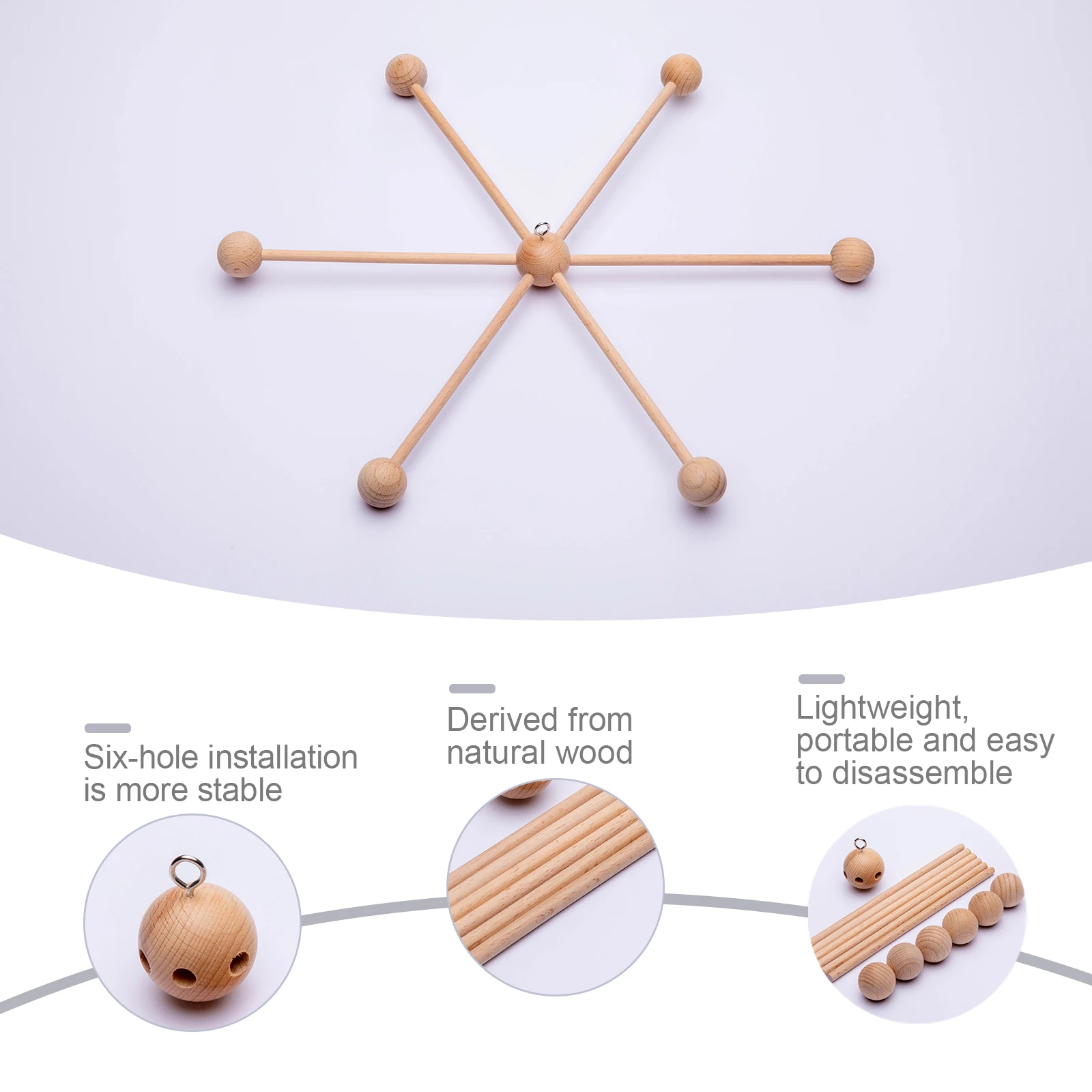 Bite Bites Colgador móvil de cuna de madera para bebé - imagen 5