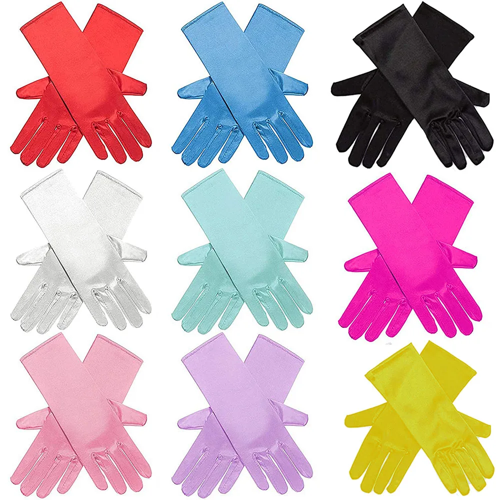Guantes de satén Reina de la nieve para niña