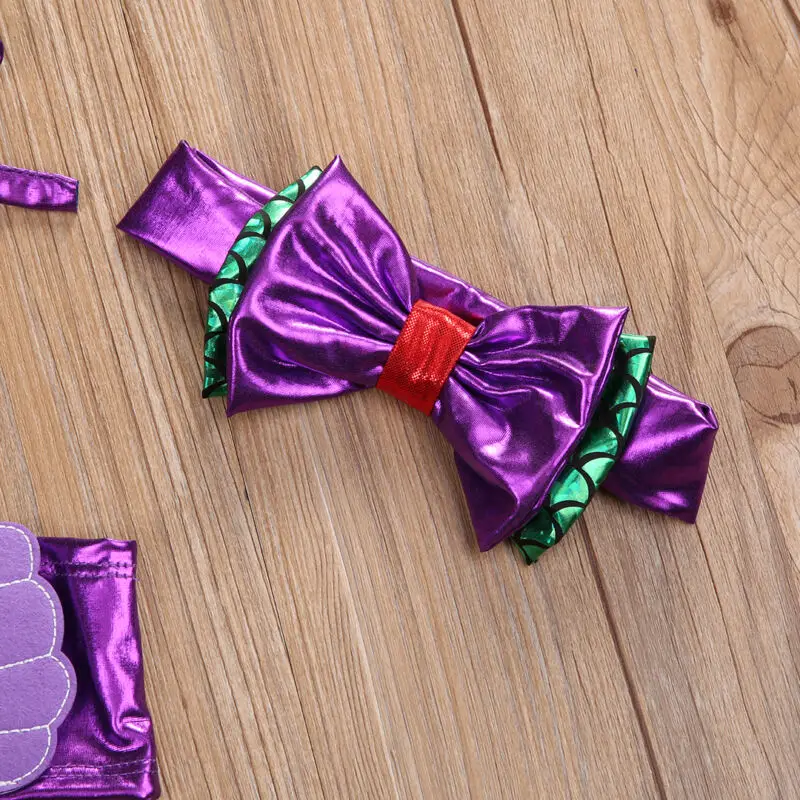 Bikini sirena para niña con diadema lazo 3D de verano - imagen 3