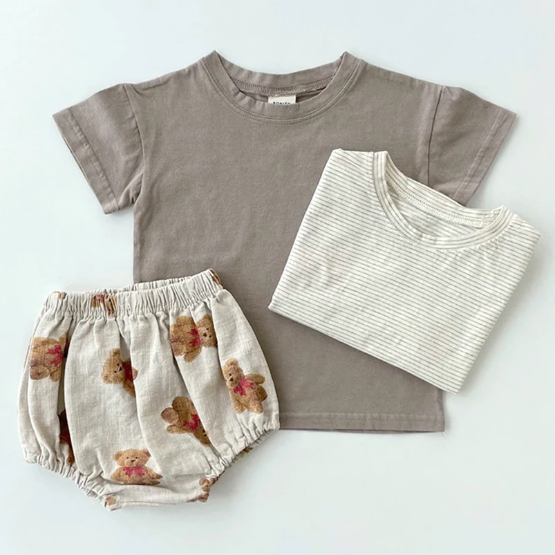 Pantalones cortos bebé recién nacido de algodón y lino vintage - imagen 4