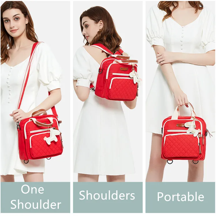 Bolsa para pañales de lona colorida maternidad mamá - imagen 5