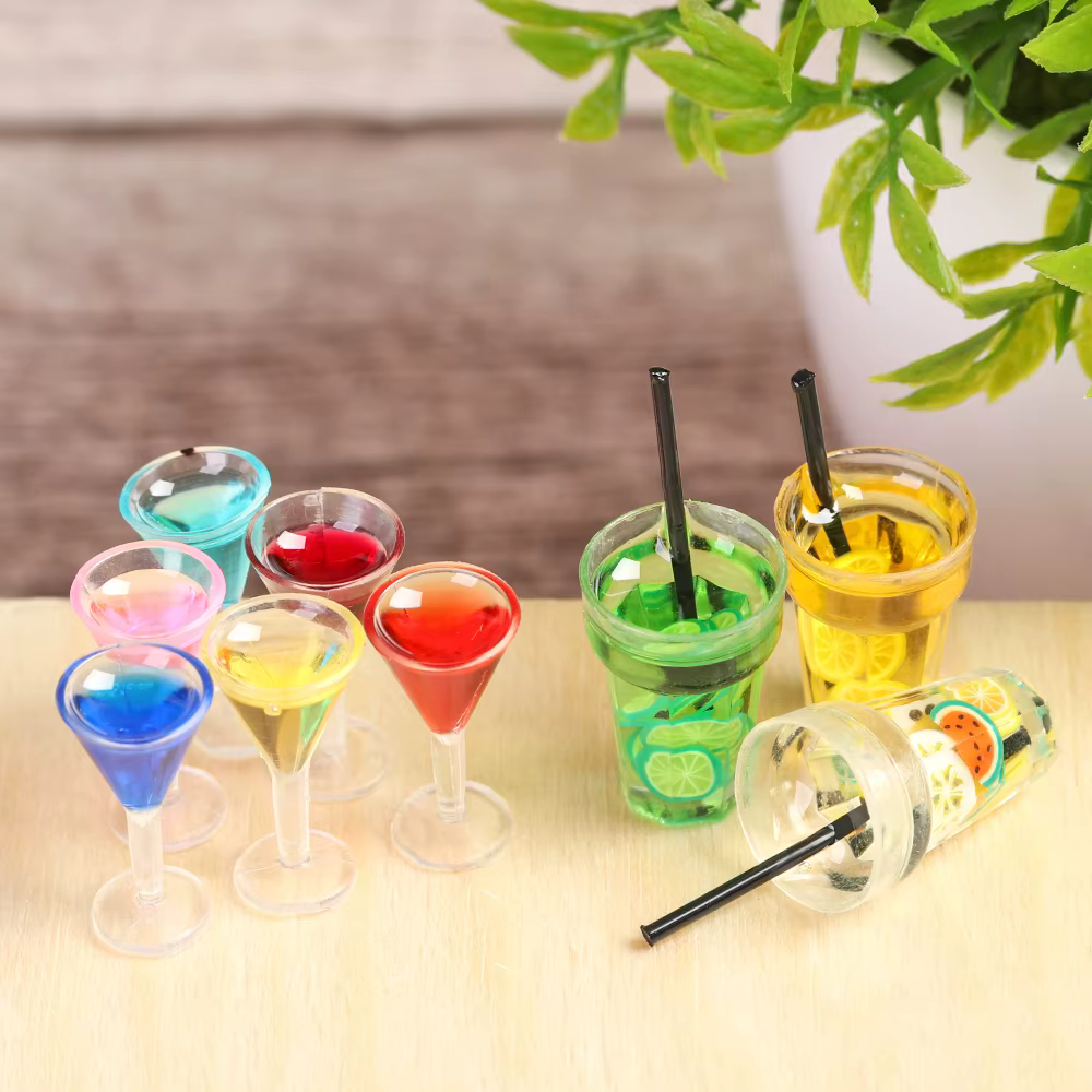 Set de comida miniatura para casa de muñecas en resina artesanal - imagen 5