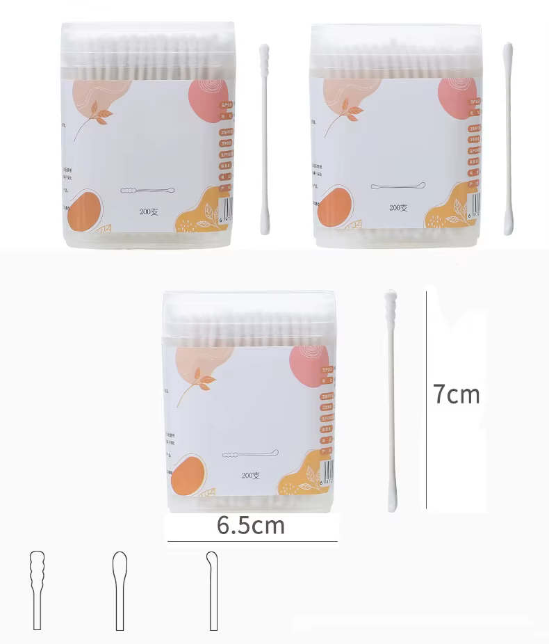Hisopos de algodón biodegradables para limpieza suave