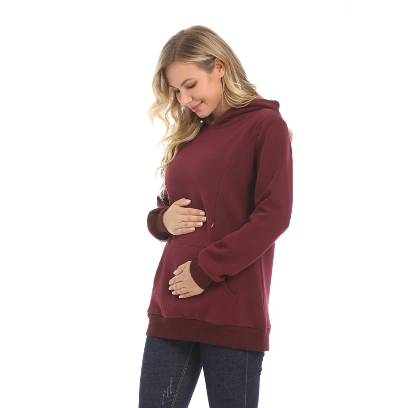 Sudadera lactancia con capucha para maternidad – lana cálida S-XXXL - imagen 5