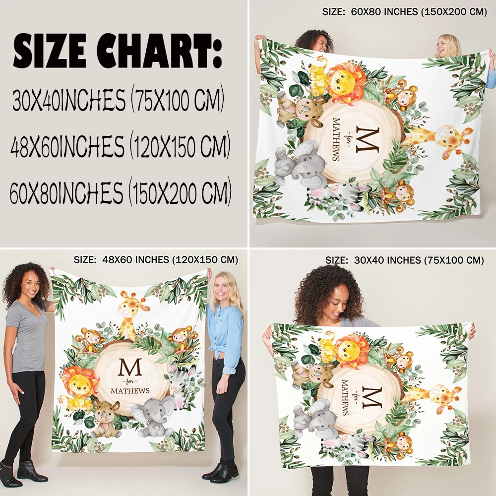 LVYZIHO Manta de bebé personalizada con nombre felpa y regalo - imagen 3