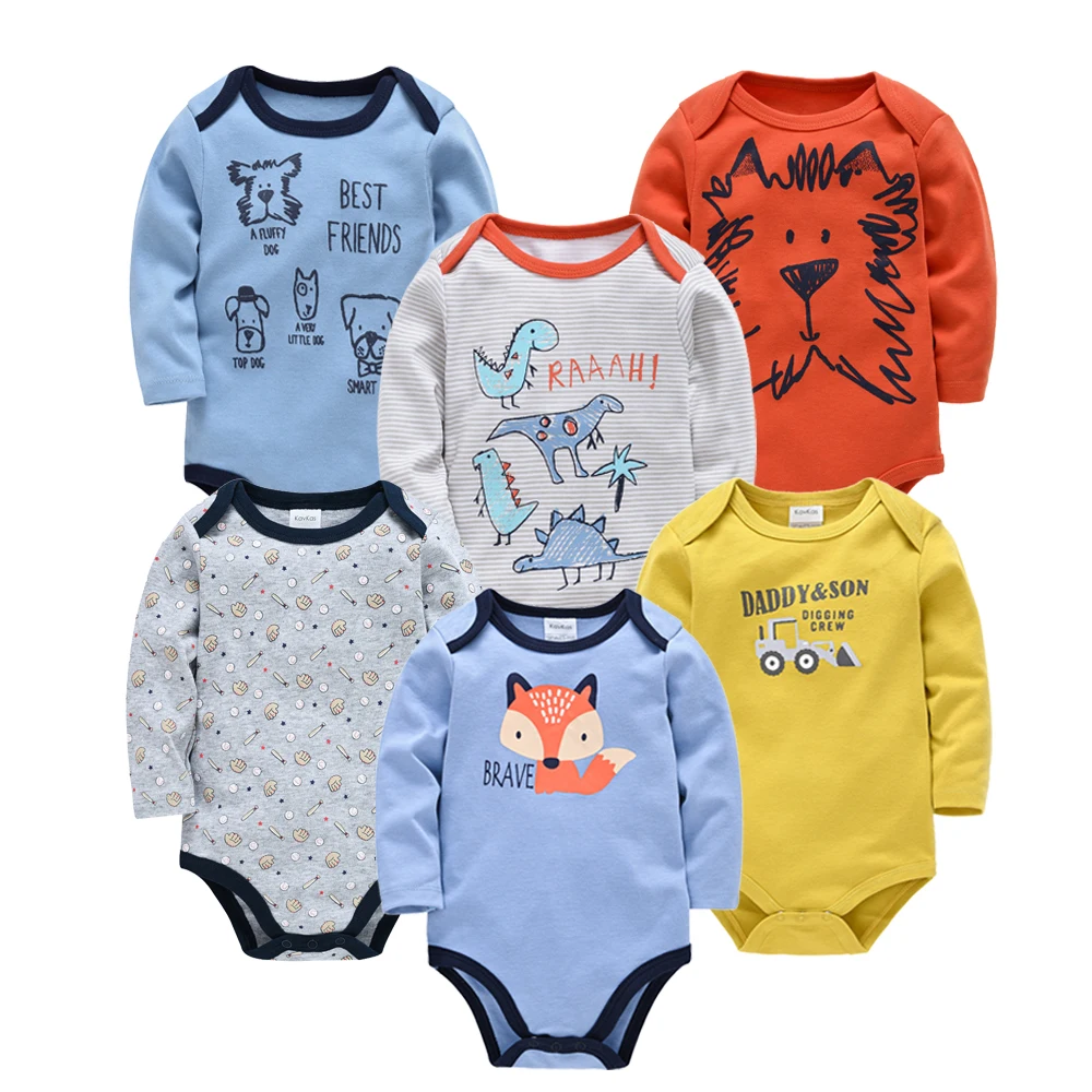 Body manga larga de algodón para bebé con estampado infantil - imagen 4