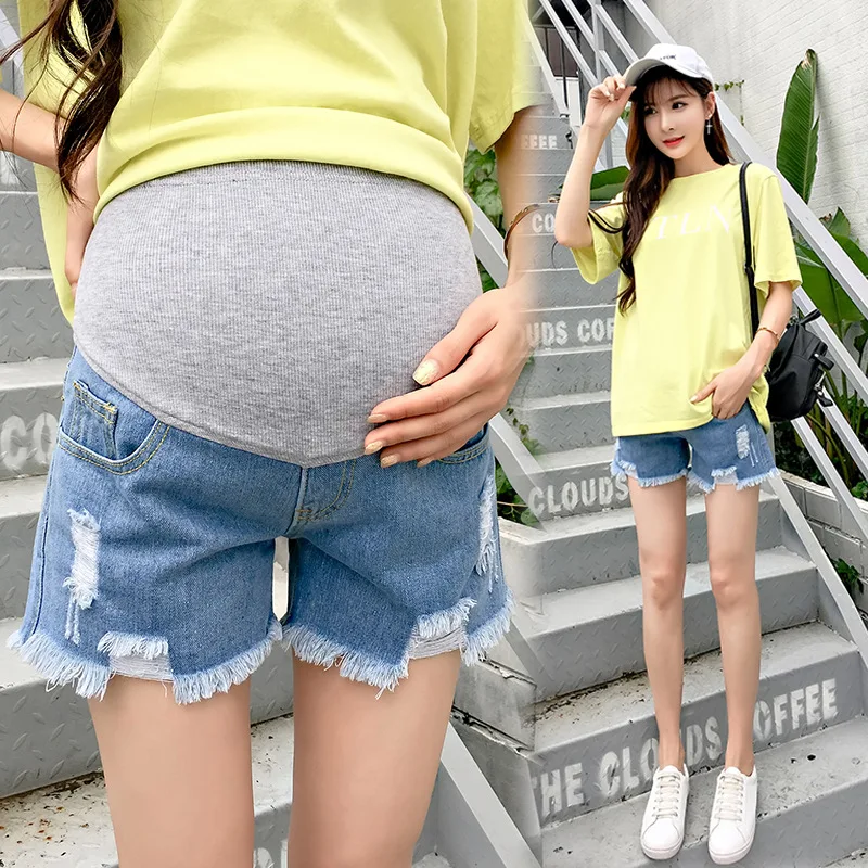 Pantalones vaqueros premamá cortos de verano con ajuste cómodo - imagen 3
