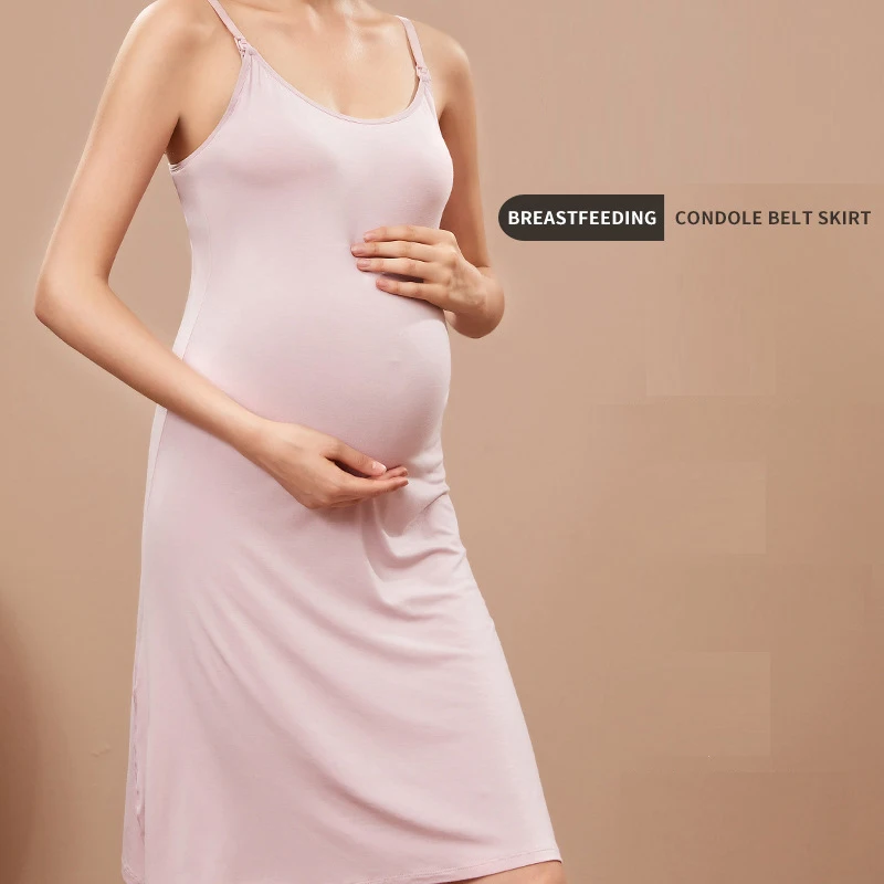 Camisón de lactancia sin mangas para maternidad – ropa del hogar - imagen 3