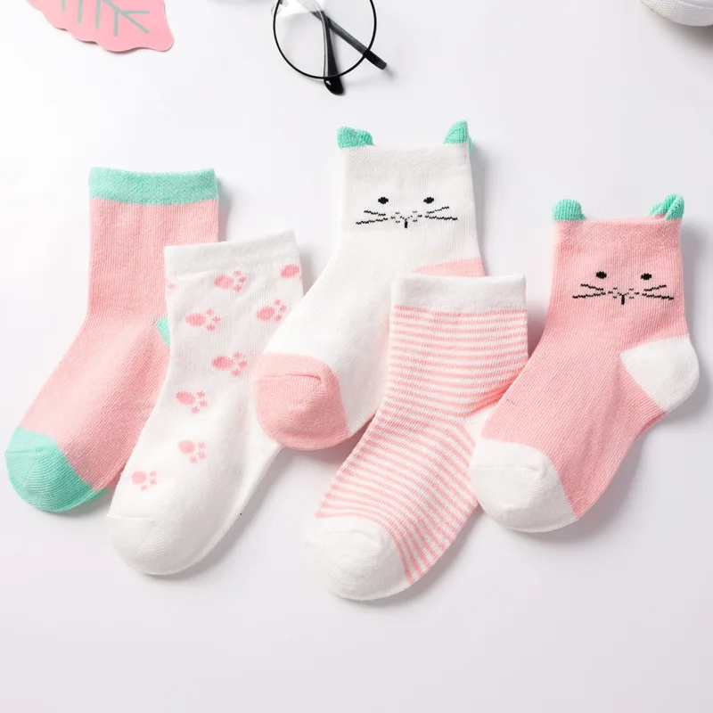 Calcetines elásticos de algodón con dibujos animados para niños - imagen 4