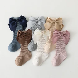 Calcetines largos con lazo para niños - Estilo piña calado suave