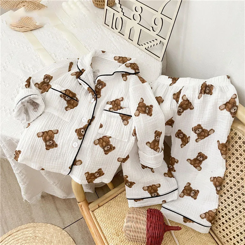 Conjunto pijama de oso para niño - Algodón suave y transpirable