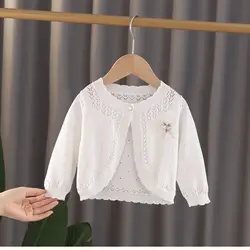 Cárdigan fino con volantes para niña – Protección solar verano