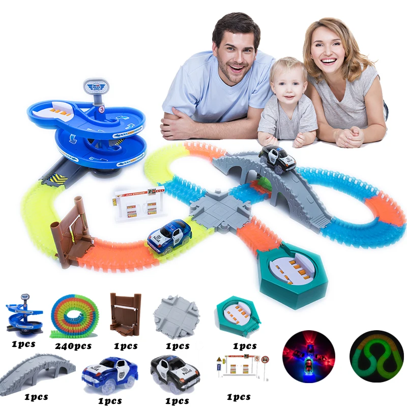 Pista de carreras infantil con coche – Set brillante flexible - imagen 3