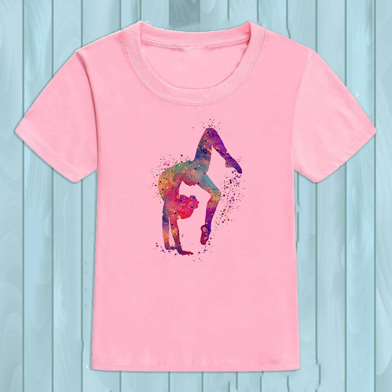 Camiseta artística acuarela para niñas – Gimnasia rítmica raso elástico - imagen 5