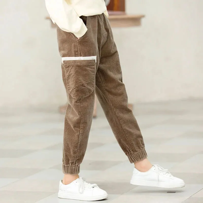 Pantalones de pana para niña – Cálidos con bolsillo invernal - imagen 4