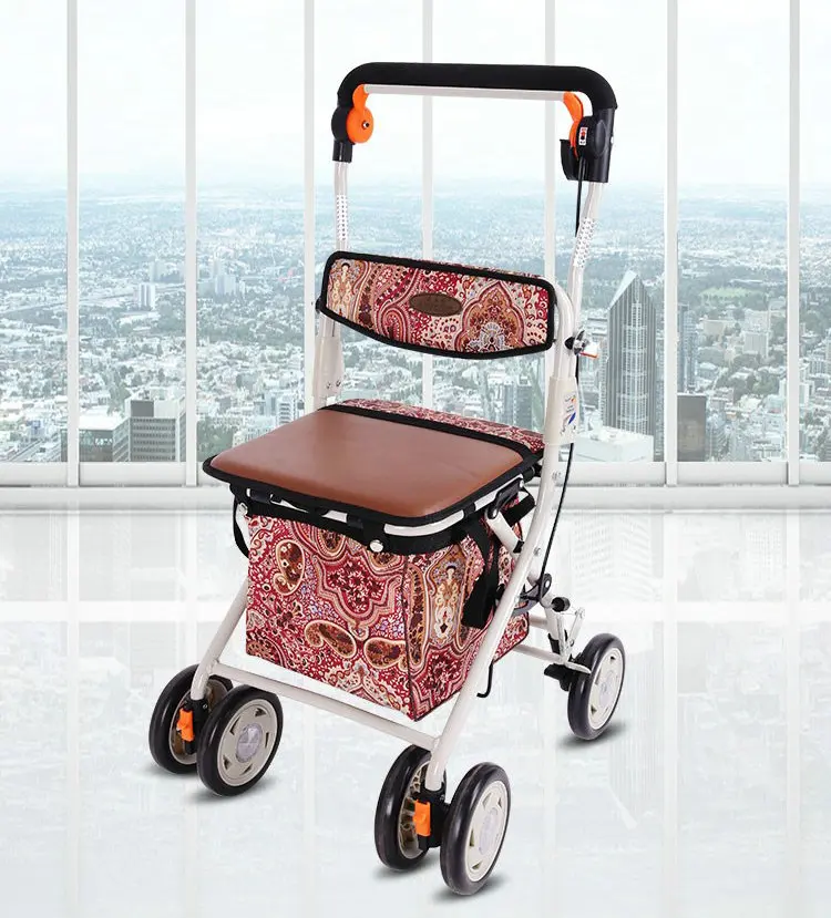 Carrito plegable con cesta y asiento