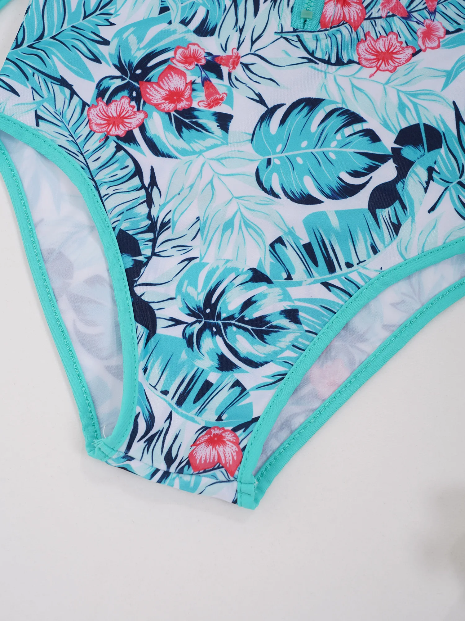 Bañador niña de una pieza manga larga floral con cremallera - imagen 5