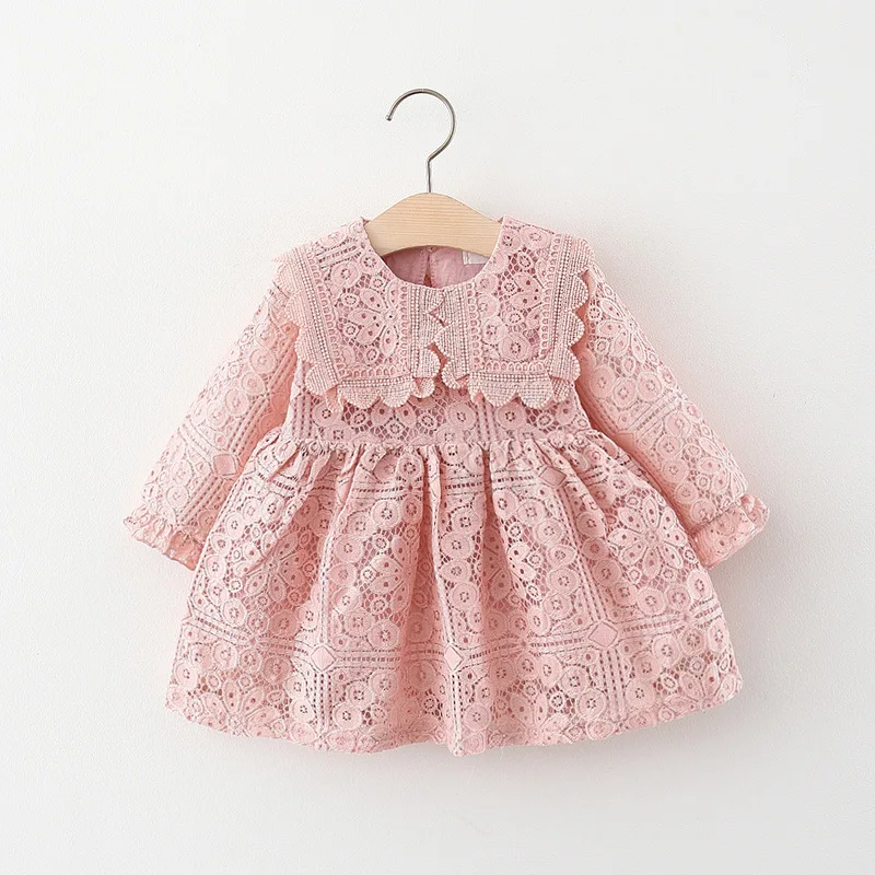 Vestido primer cumpleaños – Encaje blanco manga larga - imagen 2