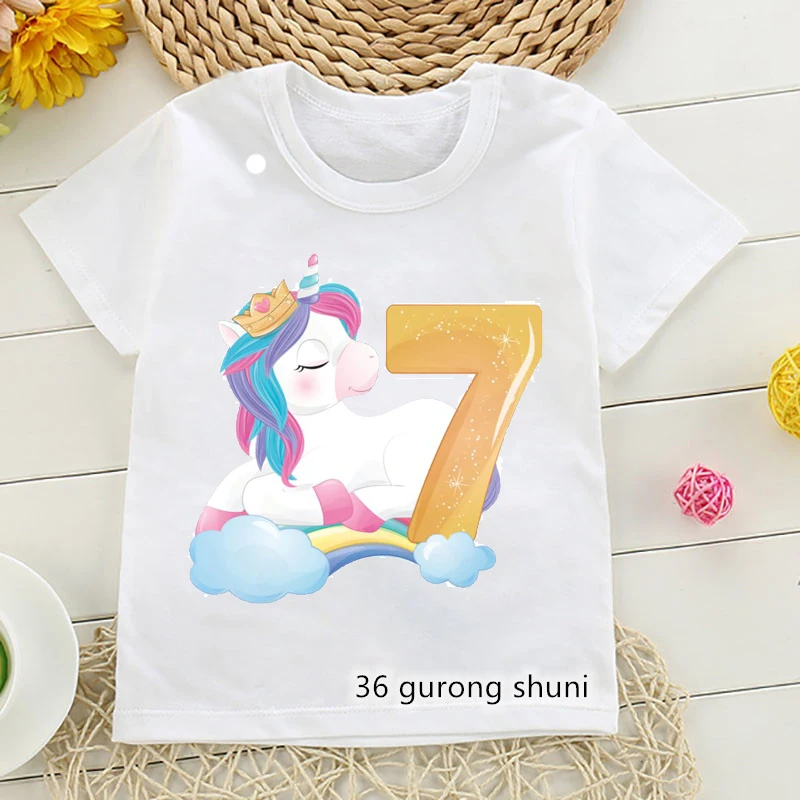 Camiseta infantil de algodón suave con excavadora y unicornio - imagen 4
