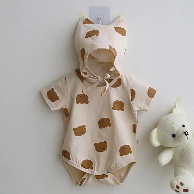 Mono de algodón Milangel con estampado de oso para bebé – Verano - imagen 4